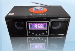 供应FM插SD卡U盘迷你音箱 锂电池木质音箱