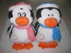 Plush toys penguin with heartbeat box