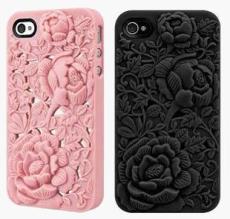 iPhone 4/4S 立体玫瑰 外壳 浮雕花朵 保护壳 手机套 保护套