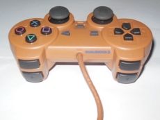 PS2有线游戏手柄单打带振动粉色棕色