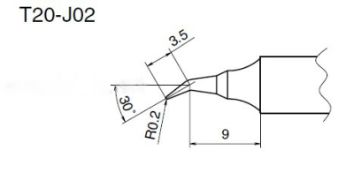 白光T20-J02弯形无铅烙铁头 hakkoT20-J02D内热电烙铁头 日本原装T20-J02恒温烙铁咀
