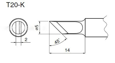 T20-K无铅环保电烙铁头 白光T20刀形恒温烙铁头 HAKKOT20-K无铅内热式烙铁咀