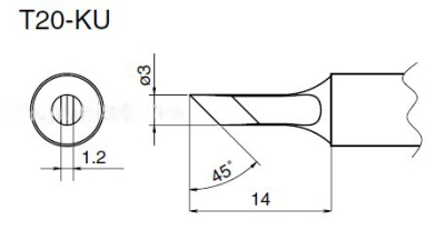 T20-KU无铅小刀形烙铁头 HAKKOT20刀咀环保电烙铁头 日本白光T20恒温烙铁咀