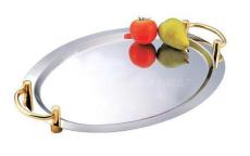 不锈钢蛋形镜面盘 stainless steel oval mirror plate ZD-JMP01