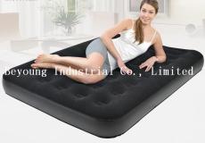 flocked inflatable air bed with built in electric pump