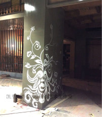 凯里市清江国际国贸手绘墙画餐馆餐厅彩绘苗族墙画少数民族元素壁画