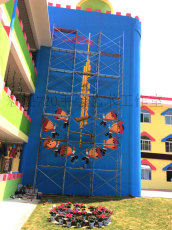 黔东南苗族幼儿园彩绘设计手绘墙画涂鸦第二篇-杆囊芦笙堂舞蹈设计施工过程拍摄