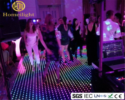 RGB星空视频地板砖LED婚庆酒吧舞厅KTV地板灯可走文字图案效果