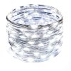Simfonio LED String Lights Waterproof 5M 50 Leds Silver Wire Fairy Lights White with Remote Controll