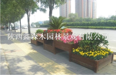 鑫森木園林-鋁合金塑木花箱/景觀花箱/公園
