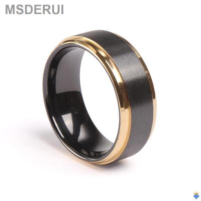 BR1010  Men's Classic Black Zirconium Wedding Ring