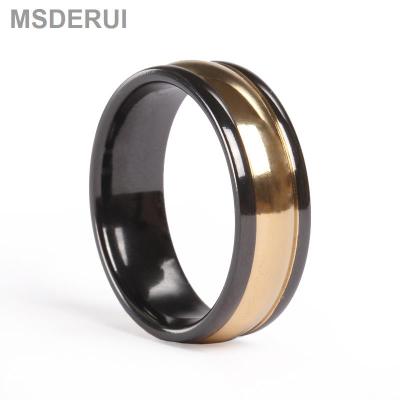 BR1011  Men's Classic Black Zirconium Wedding Ring