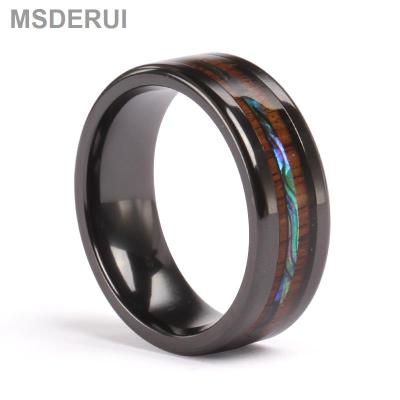 BR1012  Men's Classic Black Zirconium Wedding Ring