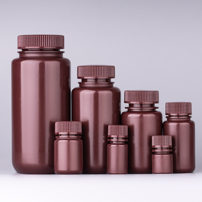 棕色试剂瓶琥珀色溶济瓶防紫外线遮光样品瓶瓶PP大口瓶4-2000ML（2L）