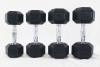 Gym rubber coated hex dumbbell