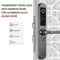 WF-021 WAFU Waterproof Fingerprint Door Lock with Narrow Edge  for Aluminum Alloy Glass Door Lock