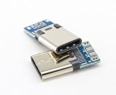 焊線式2.0 type C公頭 帶板USB大電流IC 帶檢測