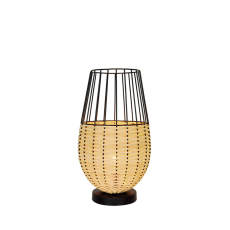 wire cage bamboo led light bulb table la