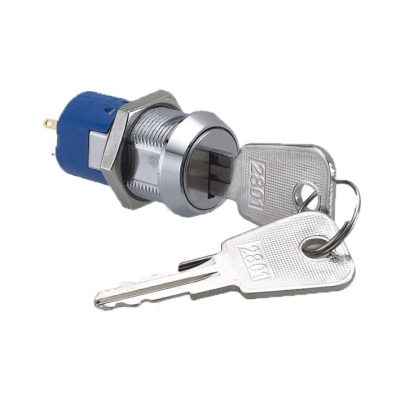 批发高品质M19金属电源锁 60度旋转开关功能 钥匙可双拔的电子锁
