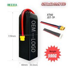 Li Polymer 22.2V 5000mAh 65C Battery Pack