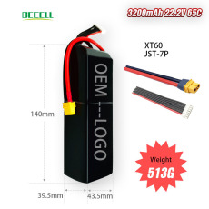 Li Polymer 22.2V 3200mAh 65C Battery Pack